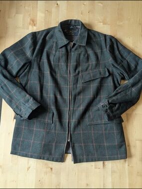 Vintage SWANNDRI WaterproofedWool Mens Jacket XOS Green Plaid Tartan Bush Jacket